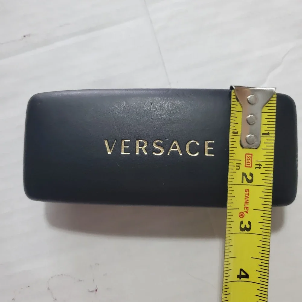 Versace Black Hard Shell Eyeglass Sunglasses Case Gold Logo Clamshell Accessory